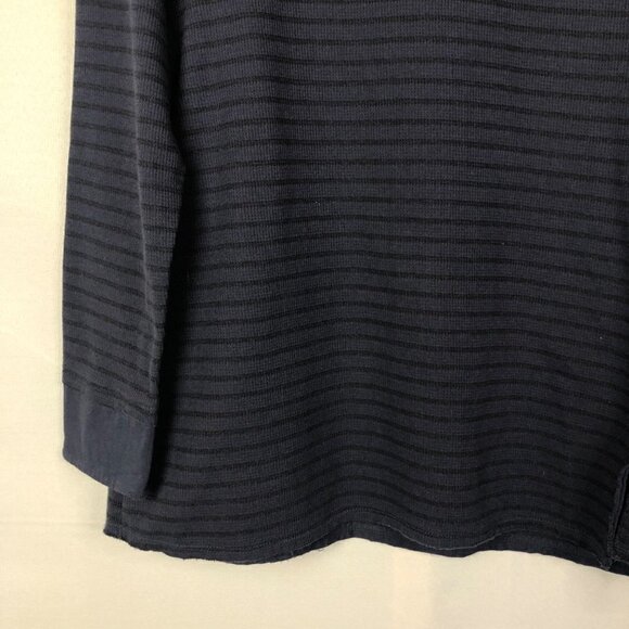 Neon Buddha Navy Blue Striped Long Sleeve Button Detail S - Picture 5 of 6